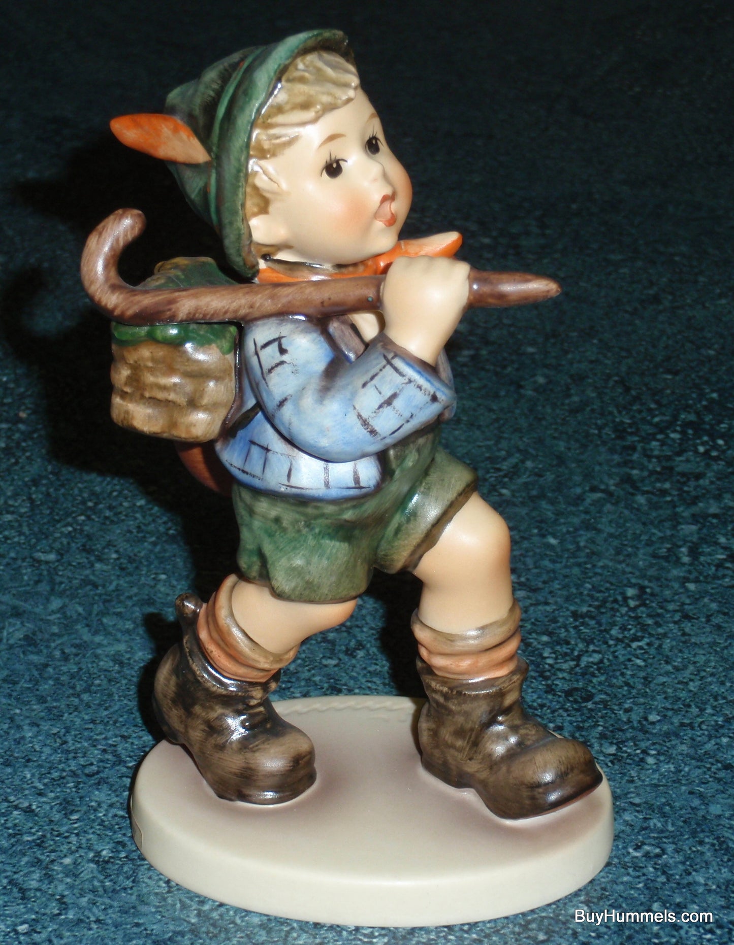 The Run Away Goebel Hummel Figurine #327 RunAway - Boy With Knapsack And Guitar!
