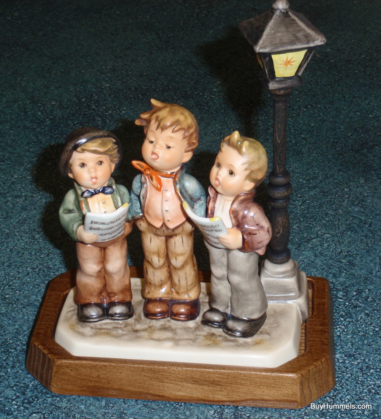 "Tuneful Trio" Goebel Hummel Figurine #757 With Wooden Stand