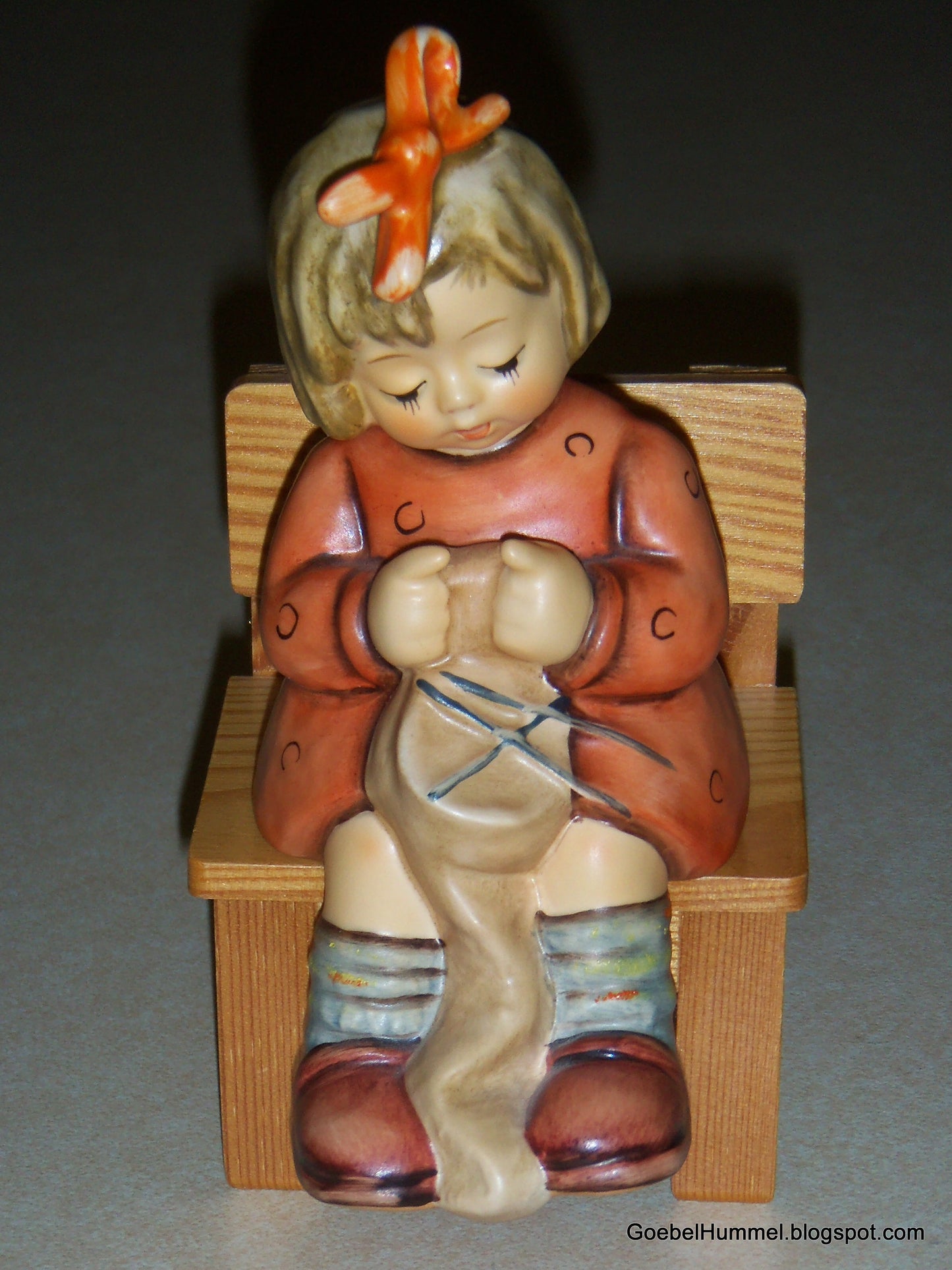 "To Keep You Warm" Goebel Hummel Figurine #759 - Girl Knitting (5")