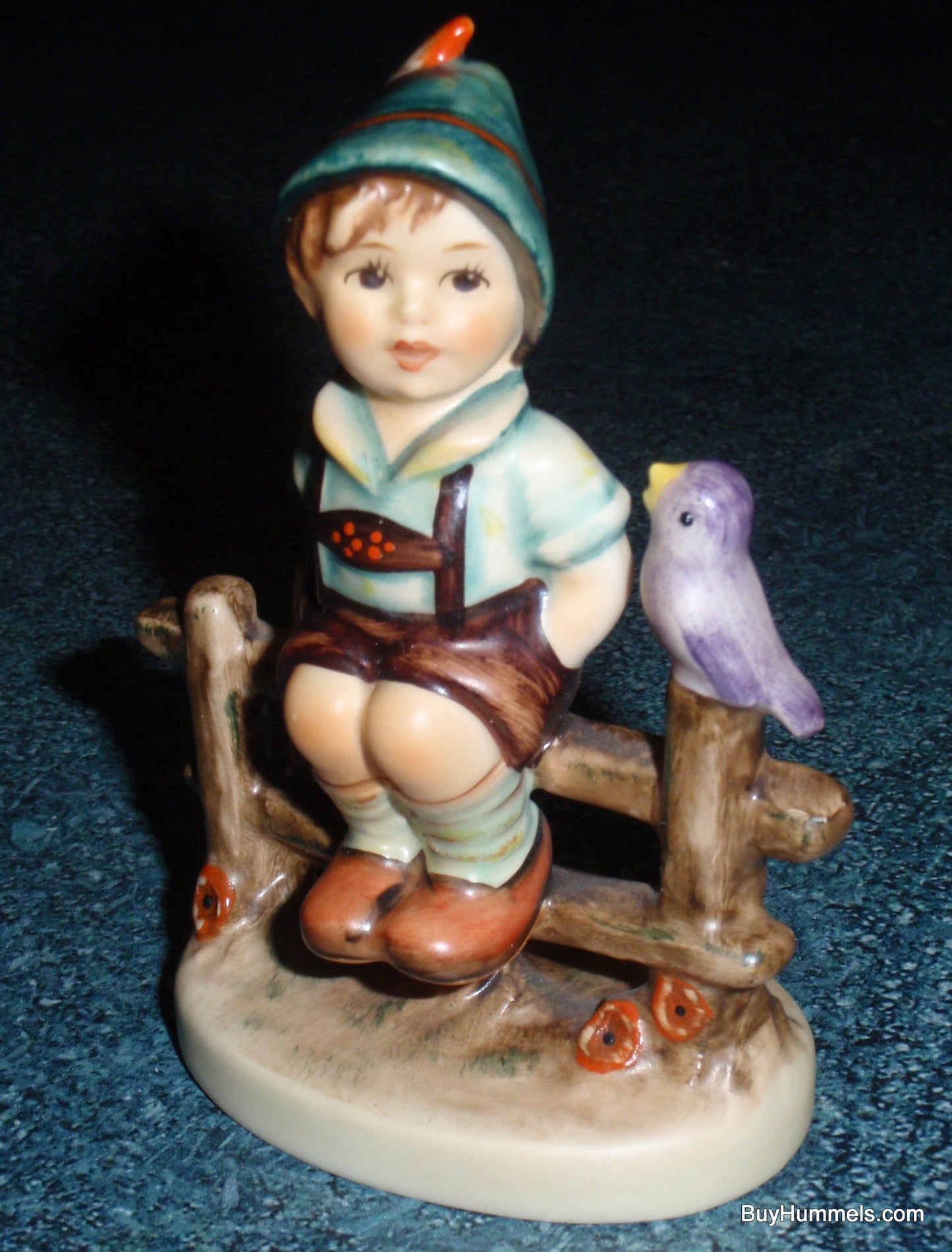 "Wayside Harmony" Goebel Hummel Figurine #111 3/0 - Boy On Fence With Song Bird!