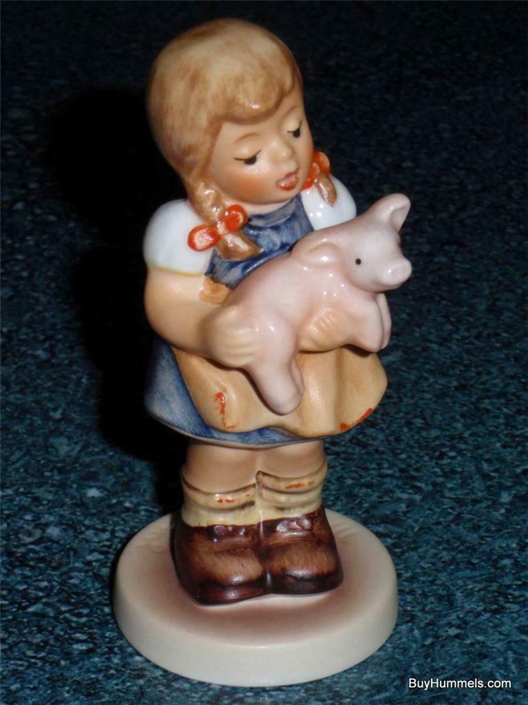 "Pigtails" Goebel Hummel #2052 Figurine Cute Little Girl With Piglet CUTE GIFT!
