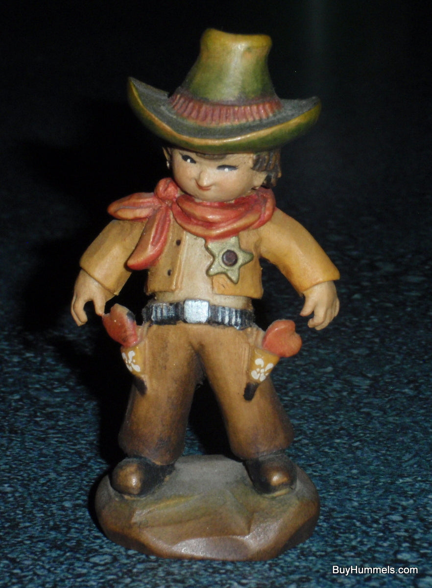 ANRI FERRANDIZ 3" COWBOY WOOD CARVED FIGURINE MADE IN ITALY - FATHER'S DAY GIFT!