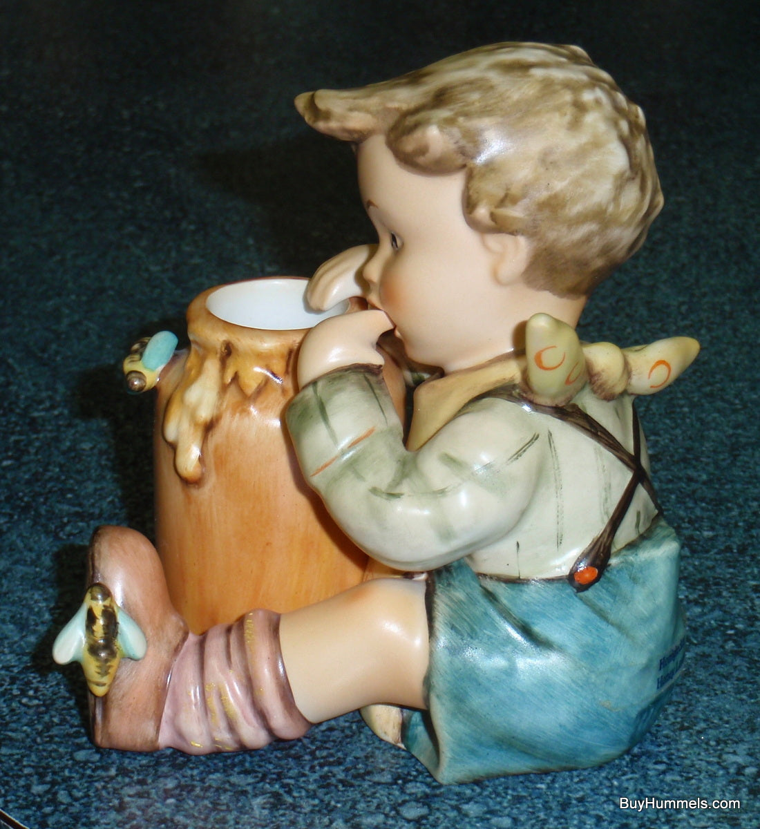 Honey Lover Goebel Hummel Figurine #312/I TMK7 - Little Boy Eating Honey With Bumble Bees