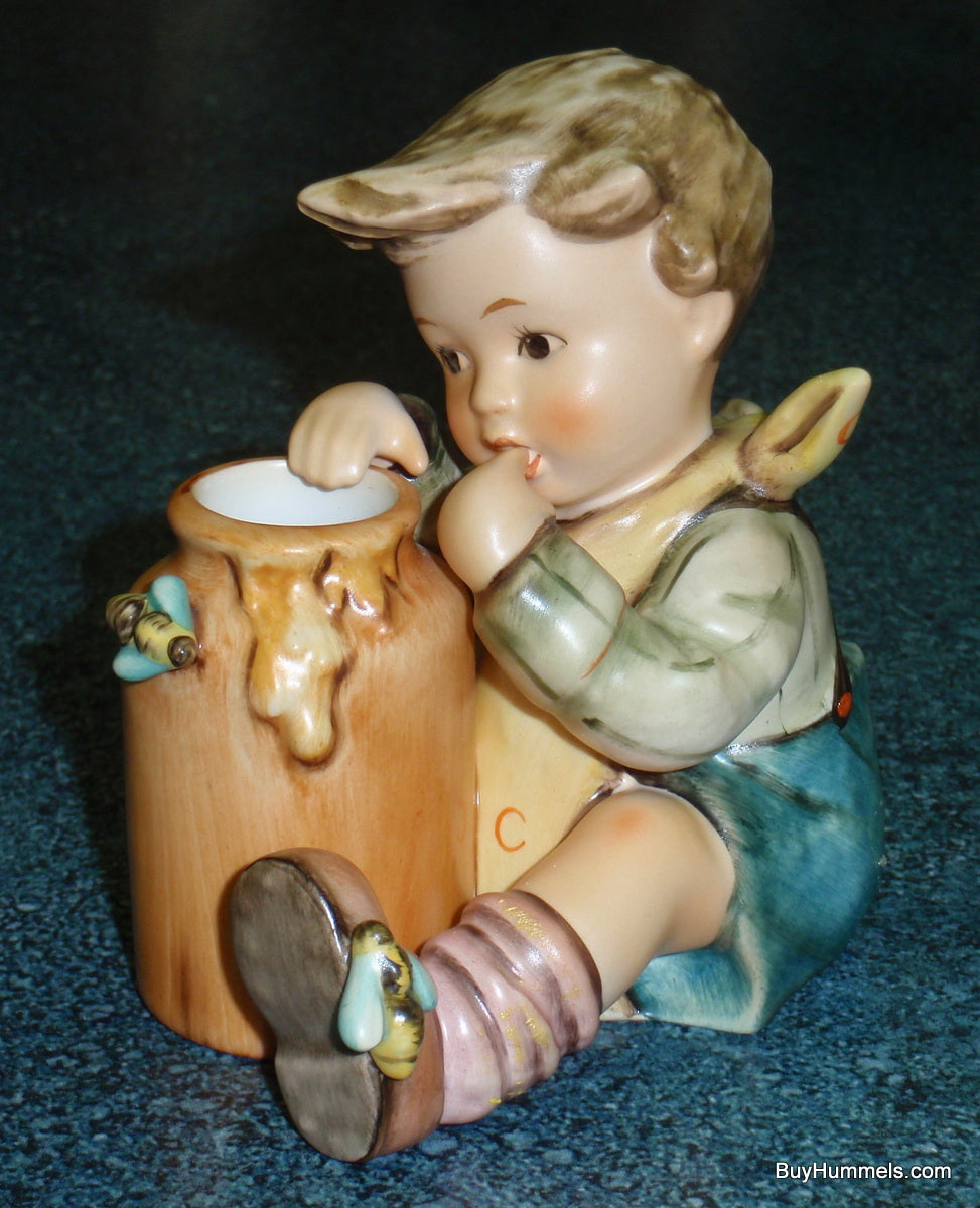 Honey Lover Goebel Hummel Figurine #312/I TMK7 - Little Boy Eating Honey With Bumble Bees