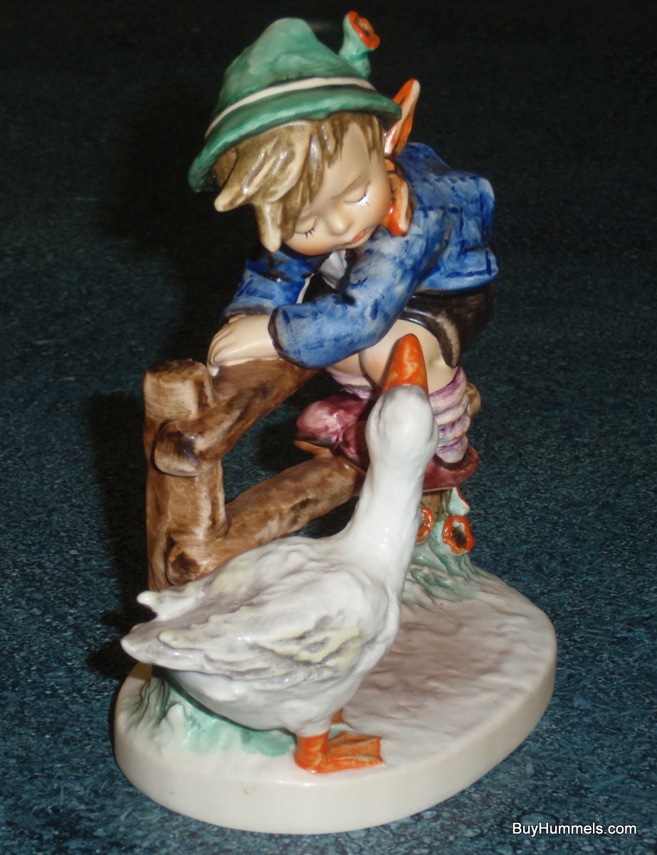 "Barnyard Hero" Goebel Hummel Figurine #195/I - Boy On Fence With Duck!