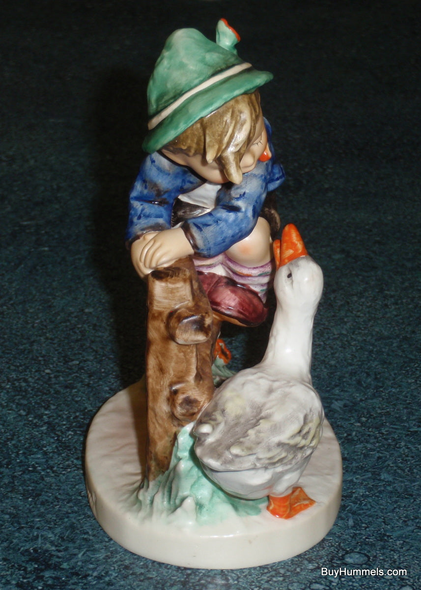 "Barnyard Hero" Goebel Hummel Figurine #195/I - Boy On Fence With Duck!