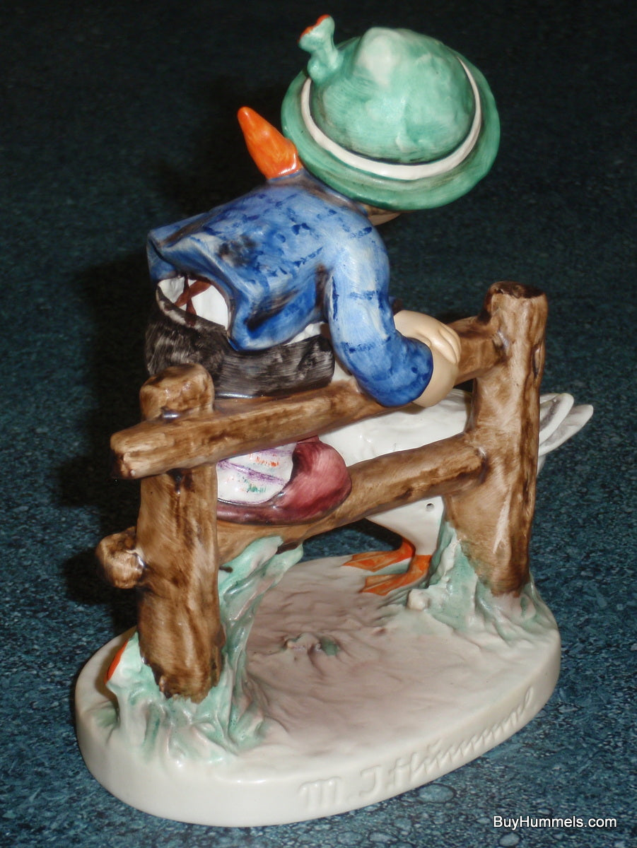 "Barnyard Hero" Goebel Hummel Figurine #195/I - Boy On Fence With Duck!
