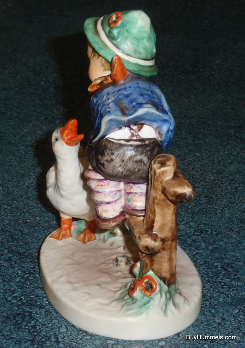 "Barnyard Hero" Goebel Hummel Figurine #195/I - Boy On Fence With Duck!