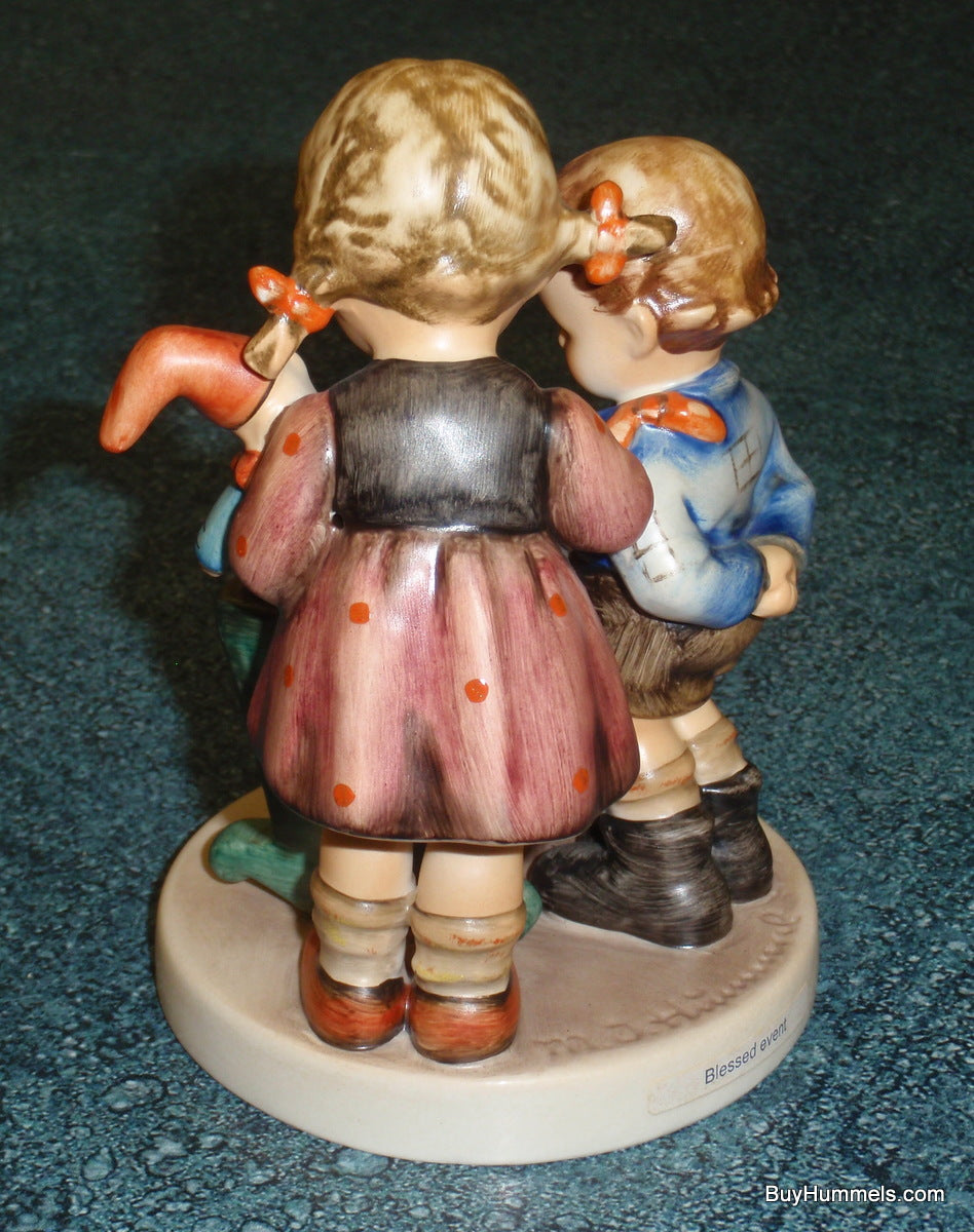 "Blessed Event" Goebel Hummel Figurine #333 - Siblings With Little Newborn Baby!