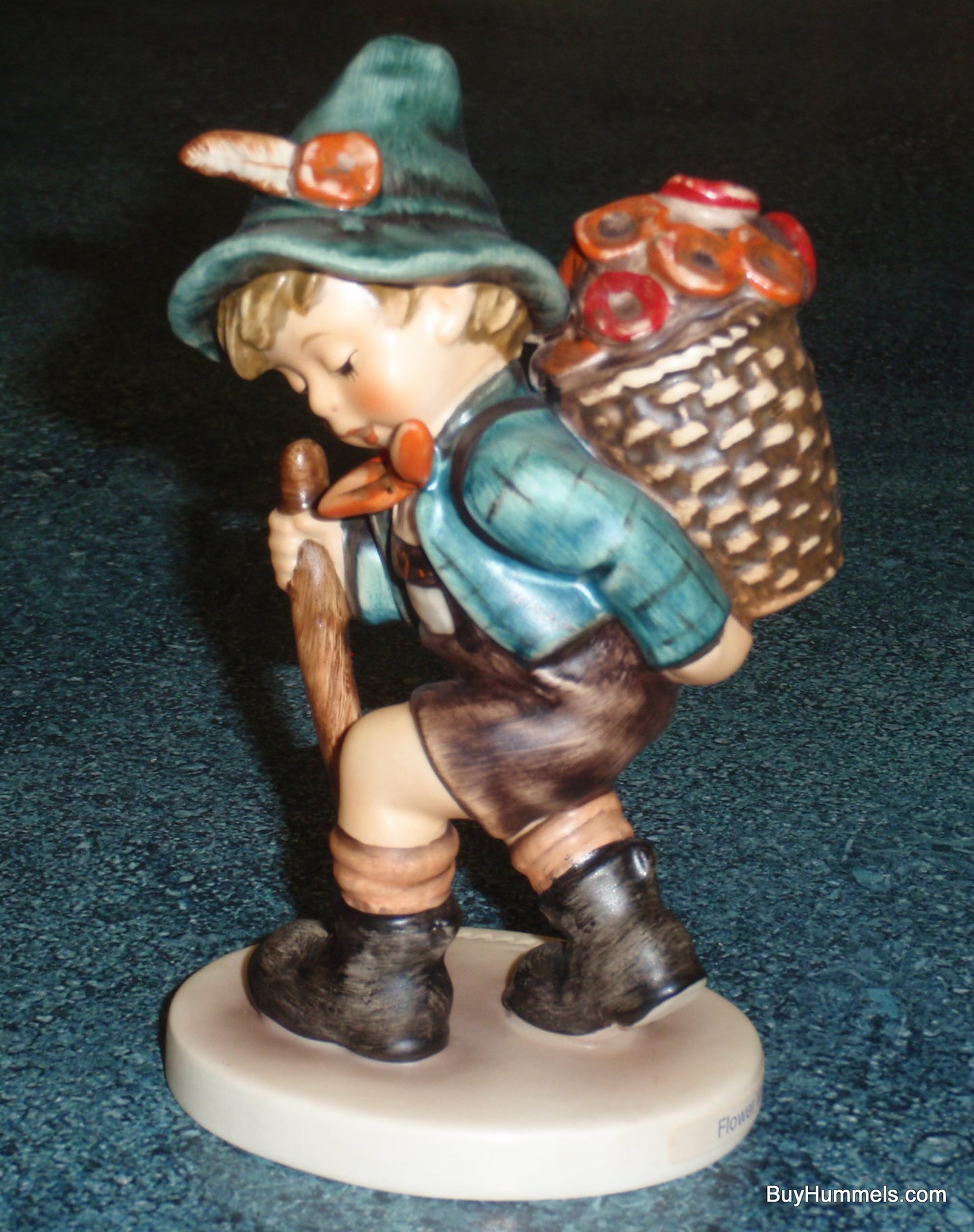"Flower Vendor" #381 Goebel Hummel Figurine - Little Boy With BIG Basket Of Flowers!