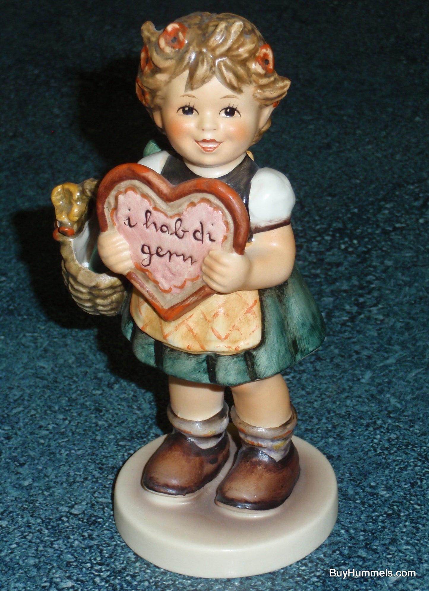 "Valentine Gift" Goebel Hummel Figurine #387 Girl With Wine And Heart