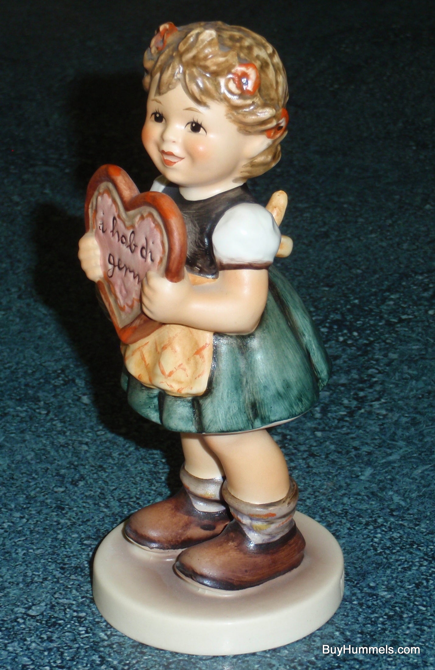"Valentine Gift" Goebel Hummel Figurine #387 Girl With Wine And Heart