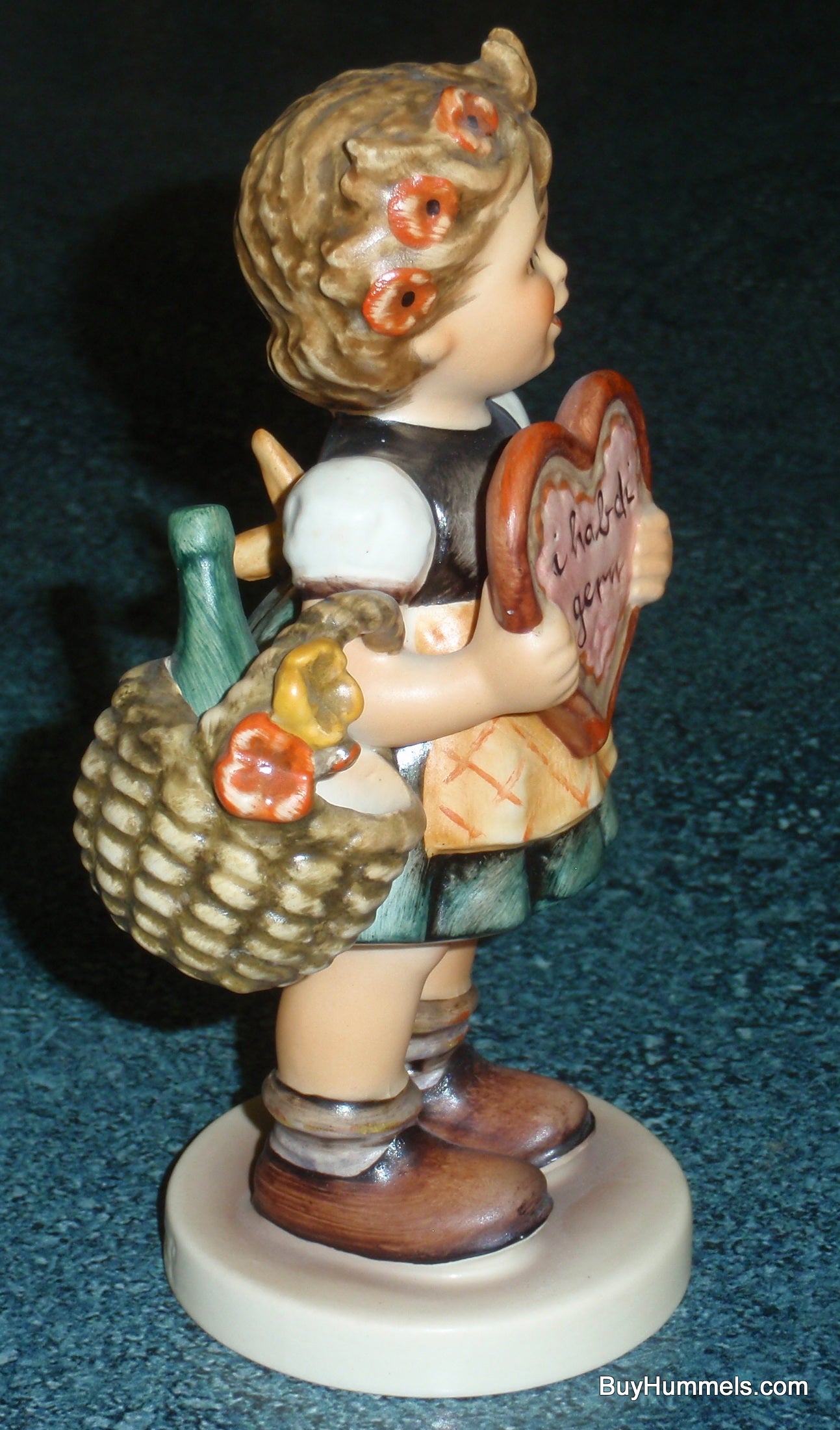 "Valentine Gift" Goebel Hummel Figurine #387 Girl With Wine And Heart