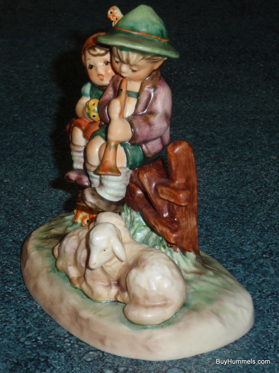 Goebel Hummel Figurine "Eventide" #99 - Boy And Girl On Fence With Sheep!