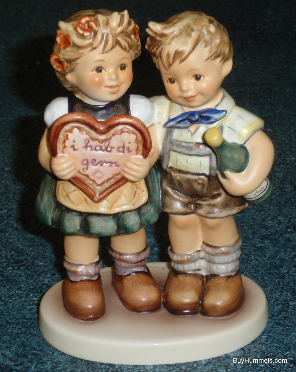 "Gifts Of Love" Goebel Hummel Valentine Figurine #909 TMK8 - Boy And Girl With Heart!