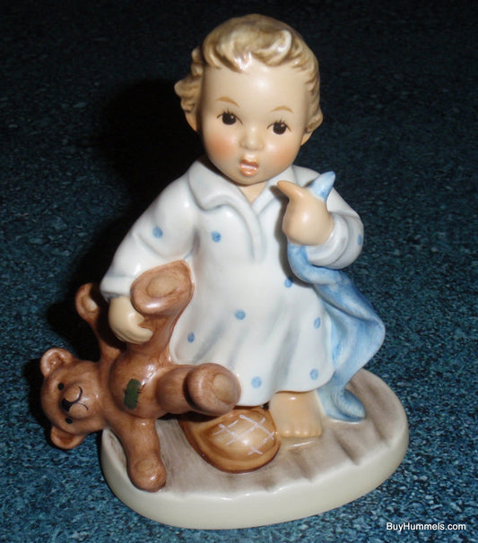 Goebel Hummel 2313 No Bed Please Boy with Teddy Bear and Blanket Figurine