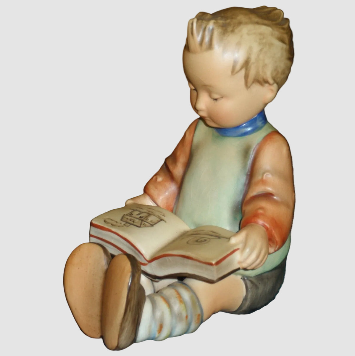 "Bookworm Boy" Goebel Hummel Bookend Figurine #14/A (TMK-2 Full Bee)