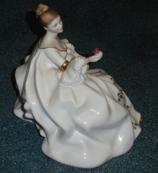 Royal Doulton Figurine My Love HN2339 Victorian Woman In White With Rose - GIFT!
