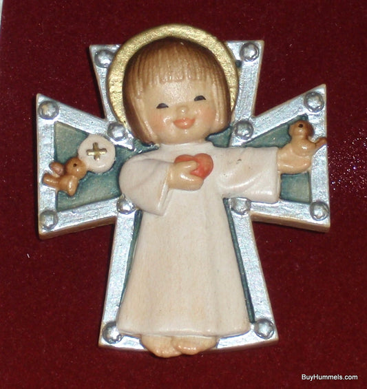 Angel With Heart ANRI Ferrandiz Wood Carved Cross Pendant #55008 - CHRISTMAS GIFT!