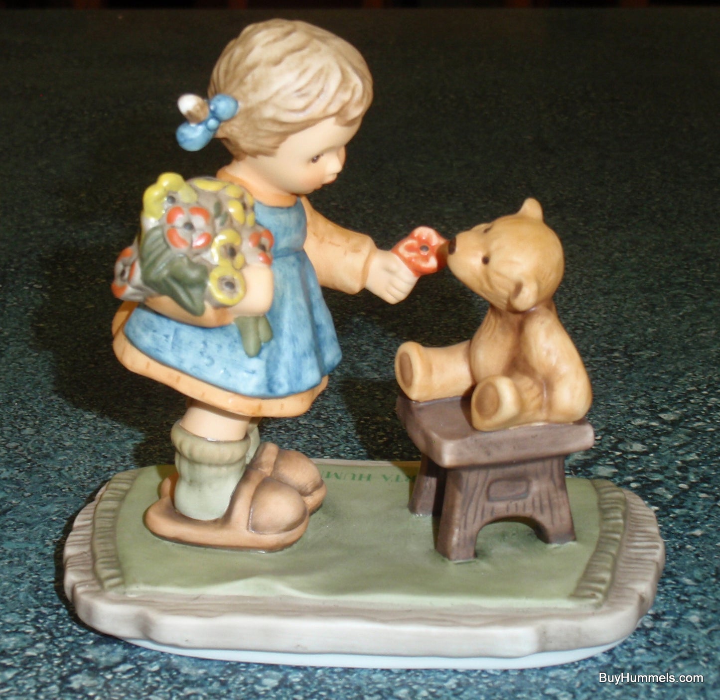 Goebel Berta Hummel "With Love" BH66 Figurine Girl With Teddy Bear!