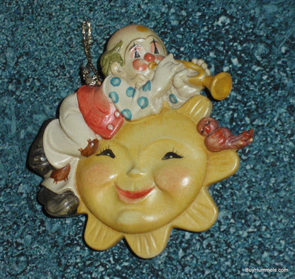 "Happy" Anri Ferrandiz Toriart Christmas Ornament #624-240 Clown Playing Trumpet On The Sun