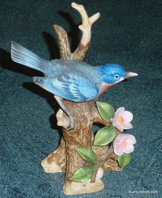 Ethan Allen Bluebird Figurine With Flowers #3221 - Collectible Bird Lover Gift!