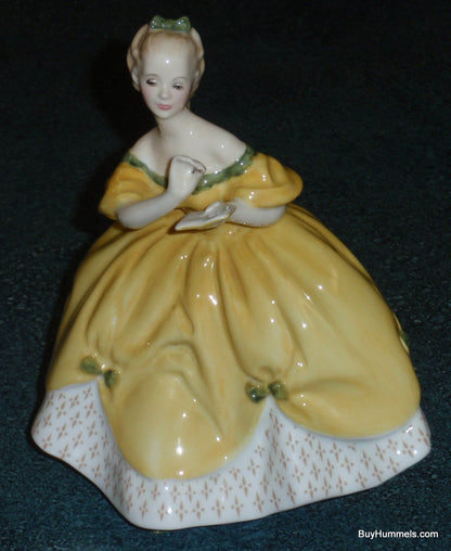 Royal Doulton England "The Last Waltz" HN 2315 Figurine - GIRL IN YELLOW DRESS WAITING FOR THE NEXT DANCE!