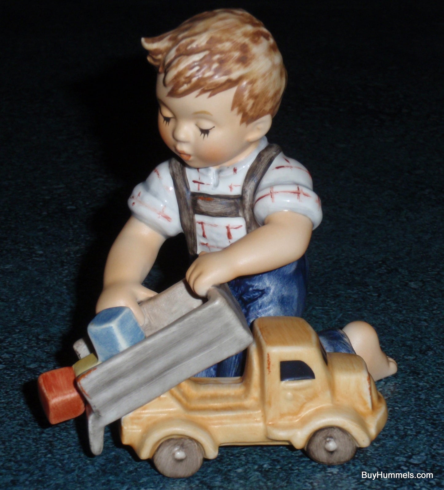 Goebel Hummel Loads Of Fun #2156 - Special Edition TMK8 - Boy with Dump Truck - Helmut Fischer Master Sculptor - Authentic German Porcelain