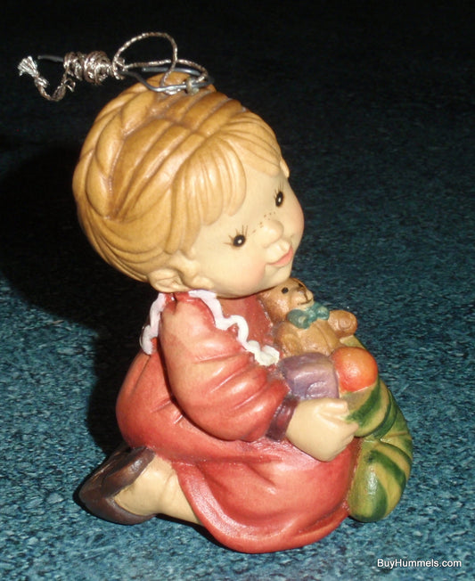 "Here's My Stocking" Anri Sarah Kay Wood Carved Christmas Ornament #57502 With Original Box Christmas Gift From The First Christmas Collection