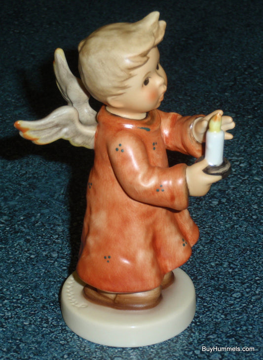 Goebel Hummel Angel of Hope #2327 - Angel in Orange with Candle Figurine - Tamara Fuchs Master Sculptor - Authentic TMK9 German Porcelain