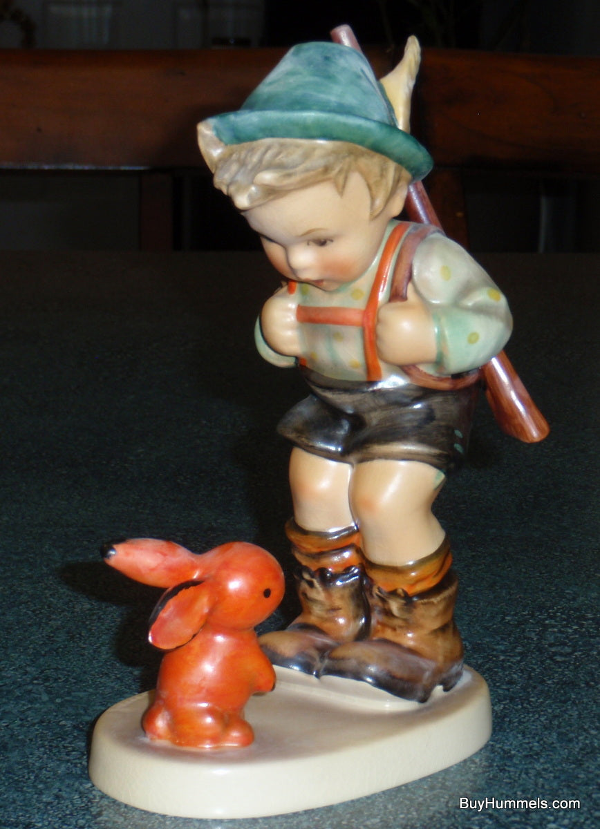 **LARGE** Sensitive Hunter Goebel Hummel Figurine #6/II Boy With Bunny - RARE!