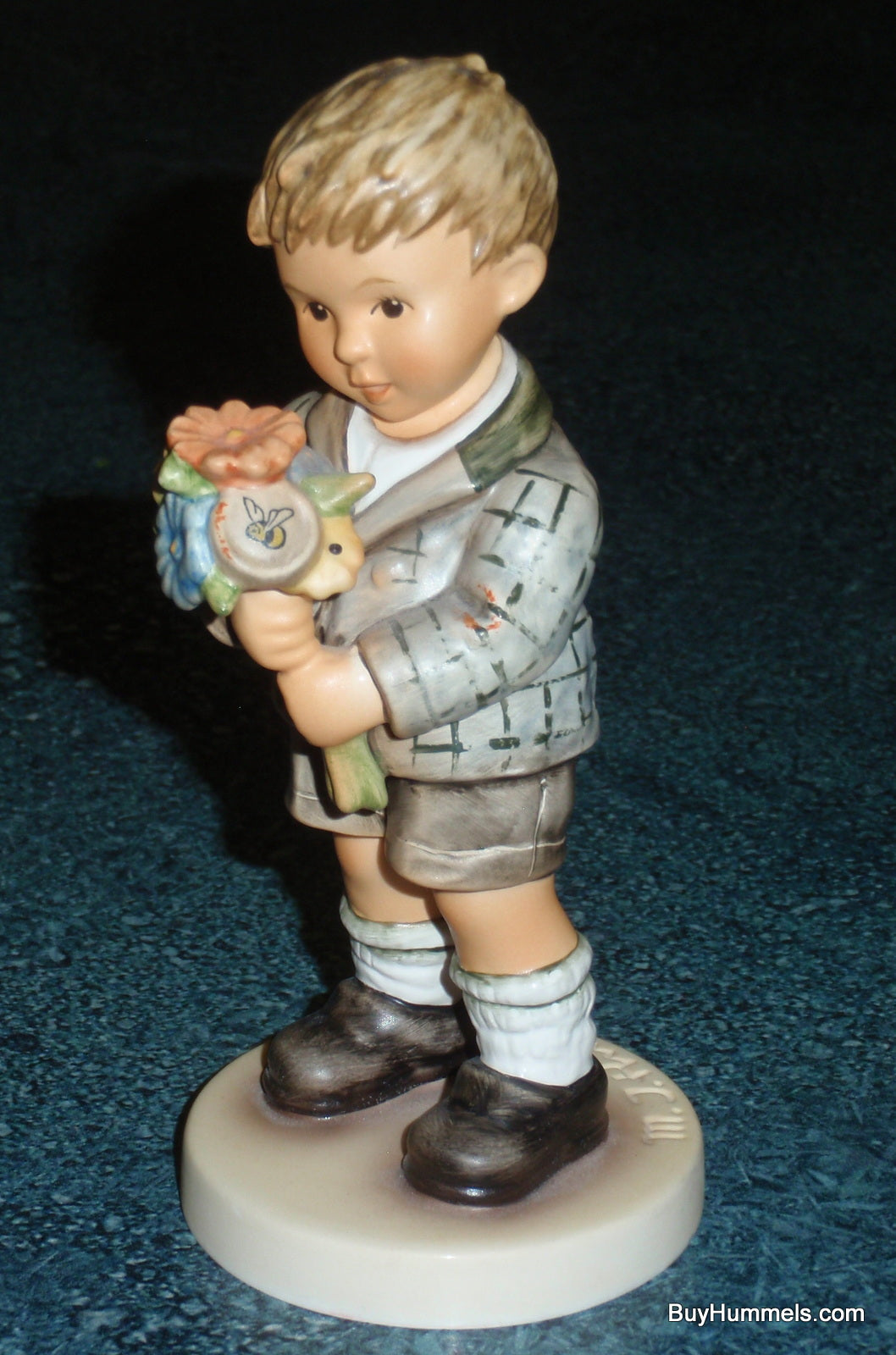 "Full Of Charm" Goebel Hummel Collectible Gift Figurine #2282/B Boy With Flowers