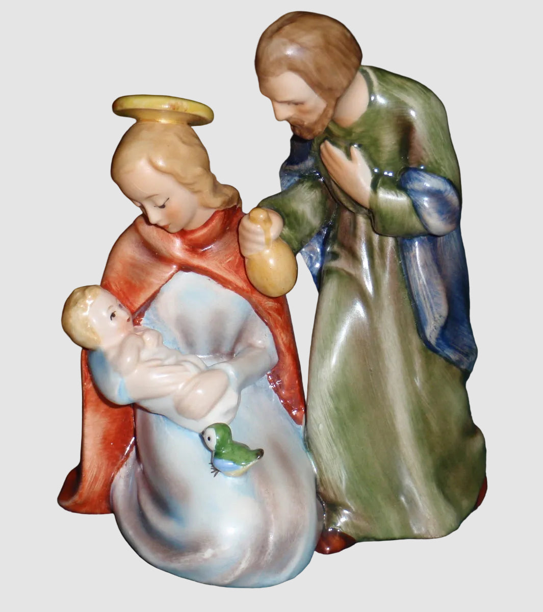 Goebel Holy Family Nativity Figurine HX252 Mary Joseph Baby Jesus with Bird 5 inches