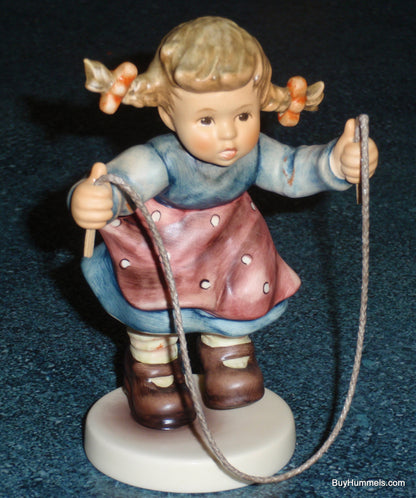 "Jump For Joy" Goebel Hummel Figurine #2048/A - Girl With Pigtails Jumping Rope - CUTE!