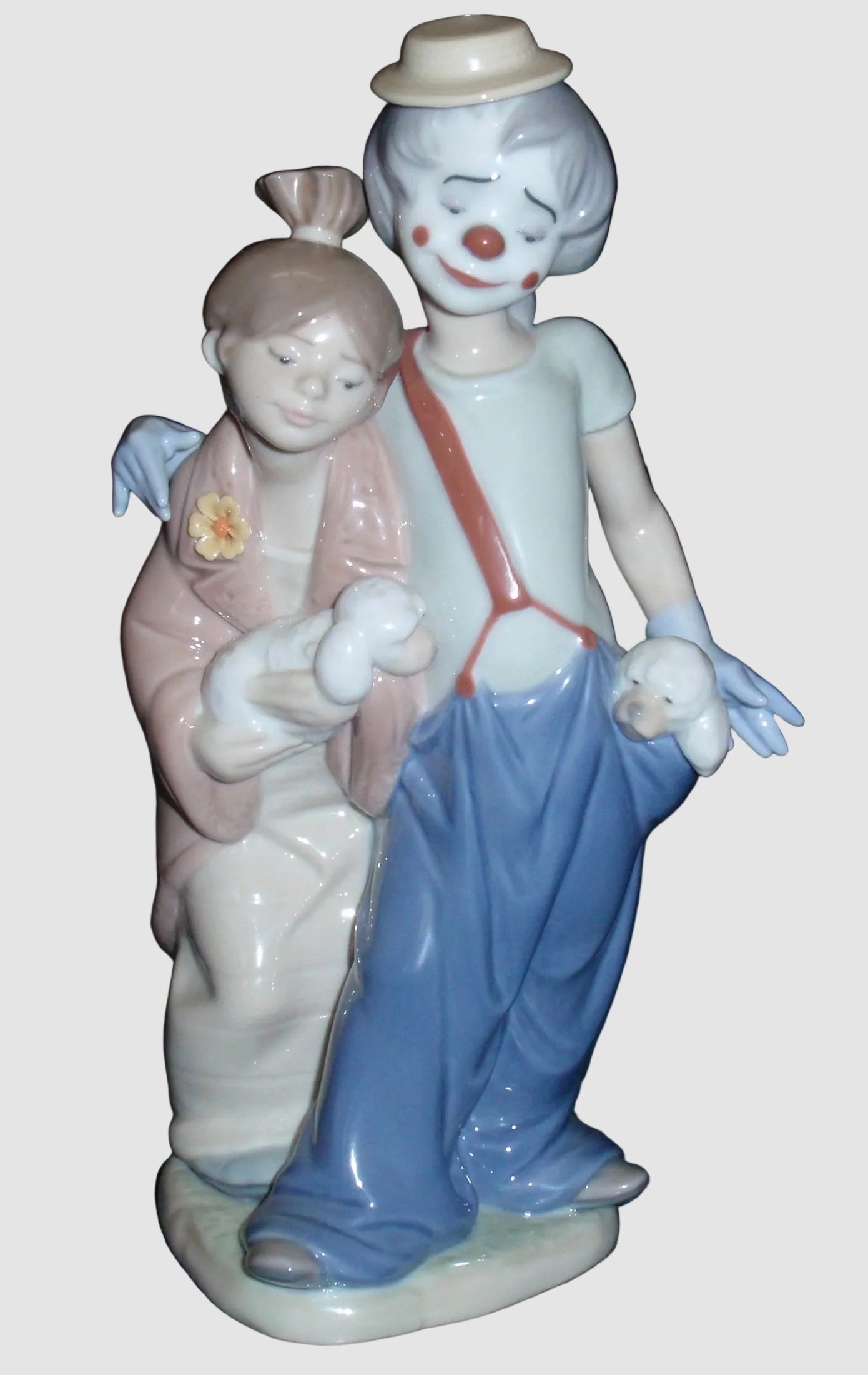 Lladro Pals Forever 7685 Clown with Puppies Figurine Juan Huerta Society 2000