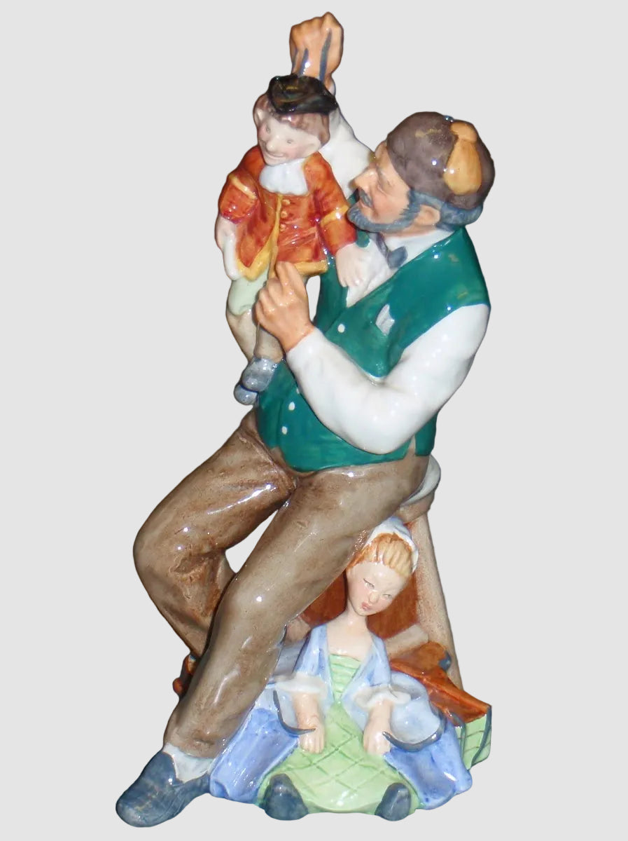 Royal Doulton The Puppetmaker Figurine HN2253 Craftsman Puppets Mary Nicoll Retired Vintage England