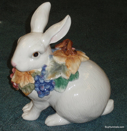 Bunny Rabbit Cookie Jar 11.25" Fitz And Floyd Essentials Fruits