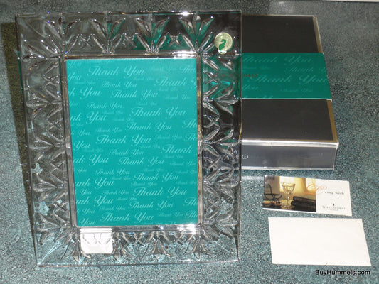 WATERFORD CRYSTAL "Thank You" Picture Photo Frame 5"x7" #114989 With Original Box!