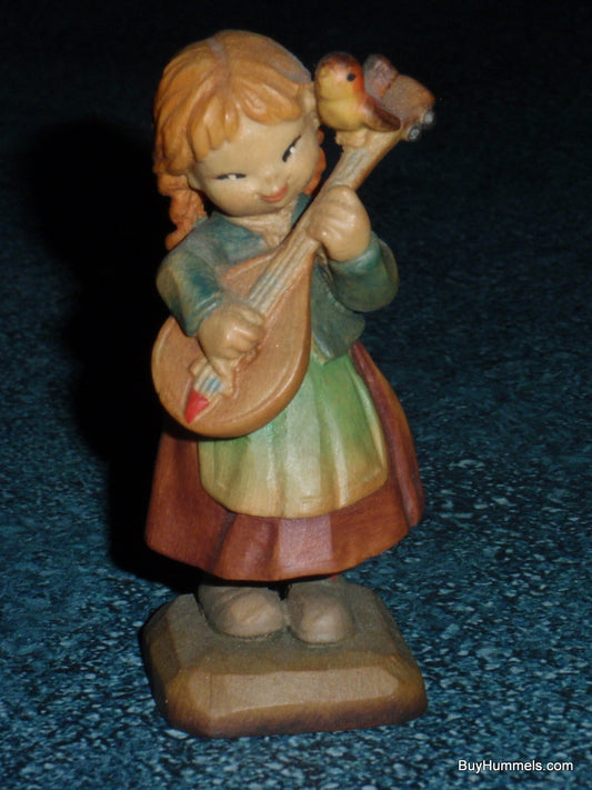 Anri Juan Ferrandiz “MELODY FOR TWO” 3" Wood Carved Figurine Girl With Bird!