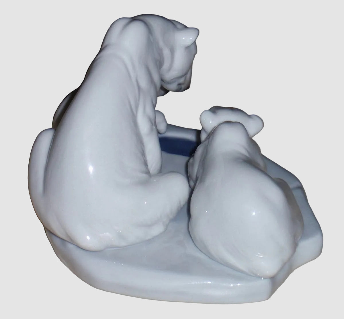 "Bearly Love" Lladro Figurine #1443 - Polar Bear Family Fishing (6")