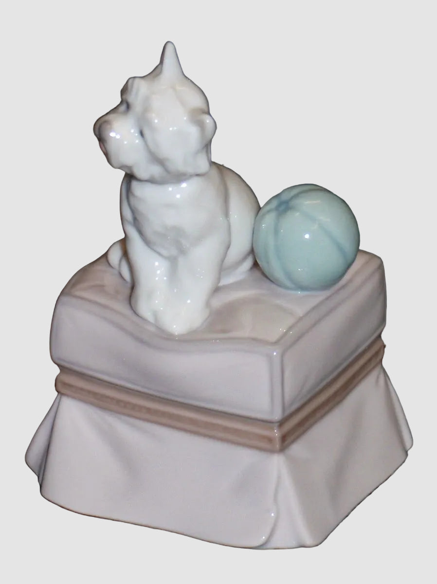 "My Favorite Companion" Lladro Figurine #6985 - Puppy Dog With Ball (4.5")