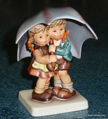 "Sunshower" Goebel Hummel Umbrella Figurine #634 2/0 - Two Children Under Big Purple Umbrella!