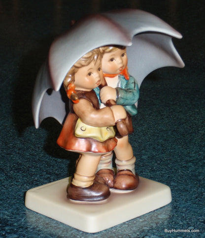 "Sunshower" Goebel Hummel Umbrella Figurine #634 2/0 - Two Children Under Big Purple Umbrella!