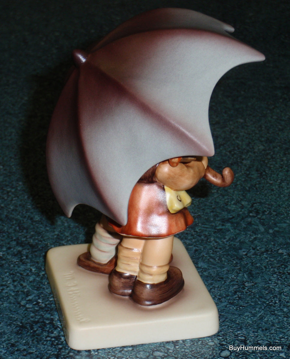 "Sunshower" Goebel Hummel Umbrella Figurine #634 2/0 - Two Children Under Big Purple Umbrella!