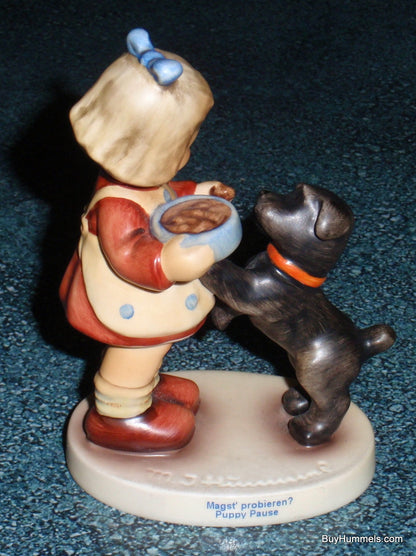 "Puppy Pause" Goebel Hummel #2032 – Girl Feeding Puppy