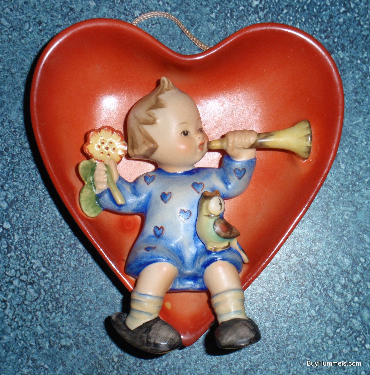 Goebel Hummel 180 Tuneful Goodnight Girl with Bird Heart Wall Plaque