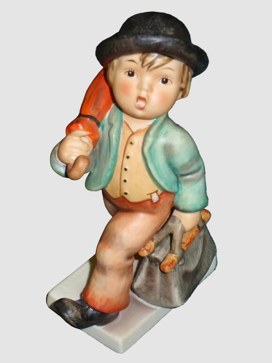 Goebel Hummel 7/0 Merry Wanderer Boy with Umbrella and Suitcase Large Figurine