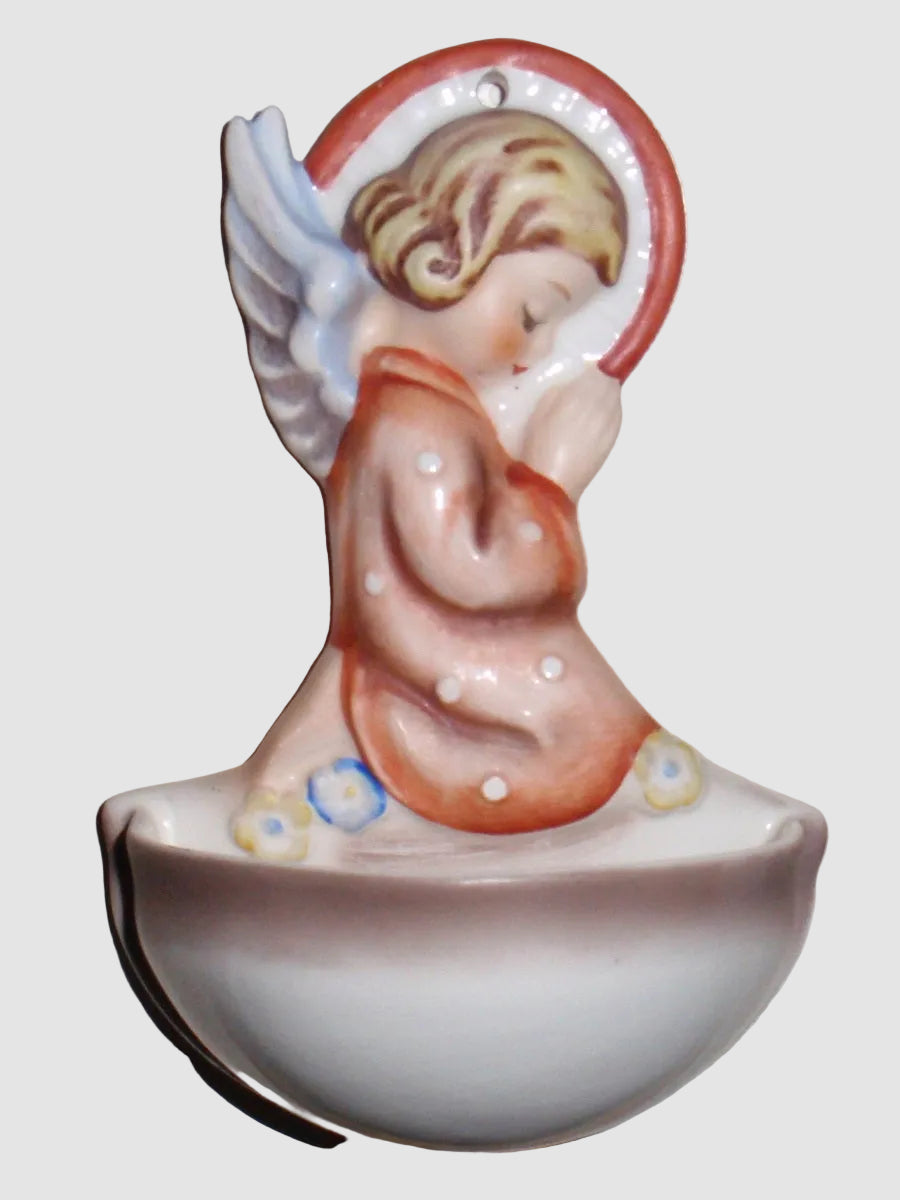 "Angel At Prayer" Goebel Hummel Holy Water Font Wall Plaque #91/B (4.75")