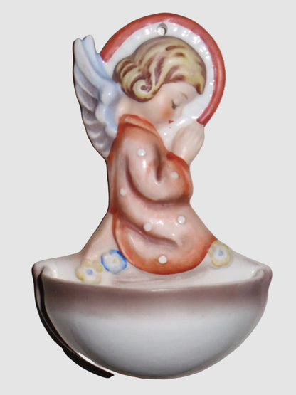 "Angel At Prayer" Goebel Hummel Holy Water Font Wall Plaque #91/B (4.75")