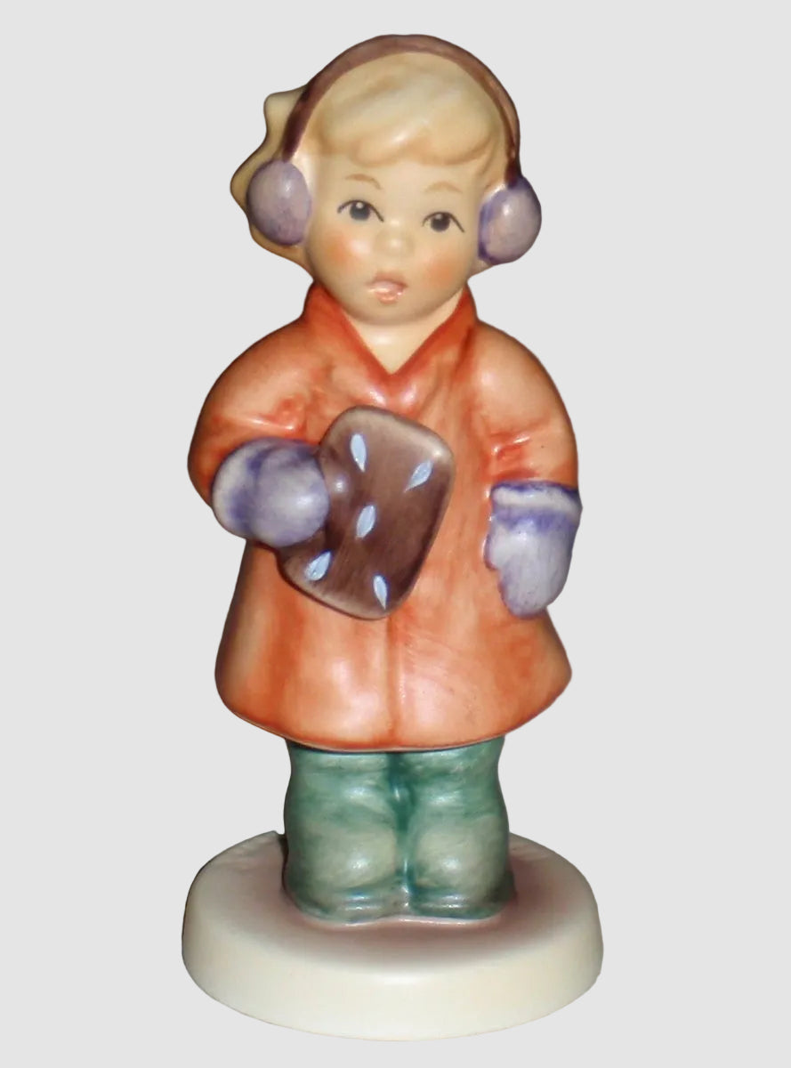 Goebel Hummel Sweet Treats Figurine 2067 A Hab Was Gutes Girl Earmuffs Gingerbread TMK-8 Vintage Germany Porcelain
